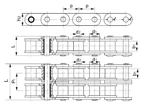A Series Straight Sidebar Roller Chain
